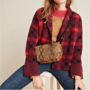 The Good Friends by Anthropologie Shacket S Nigella Sweater Jacket Buffalo Plaid
